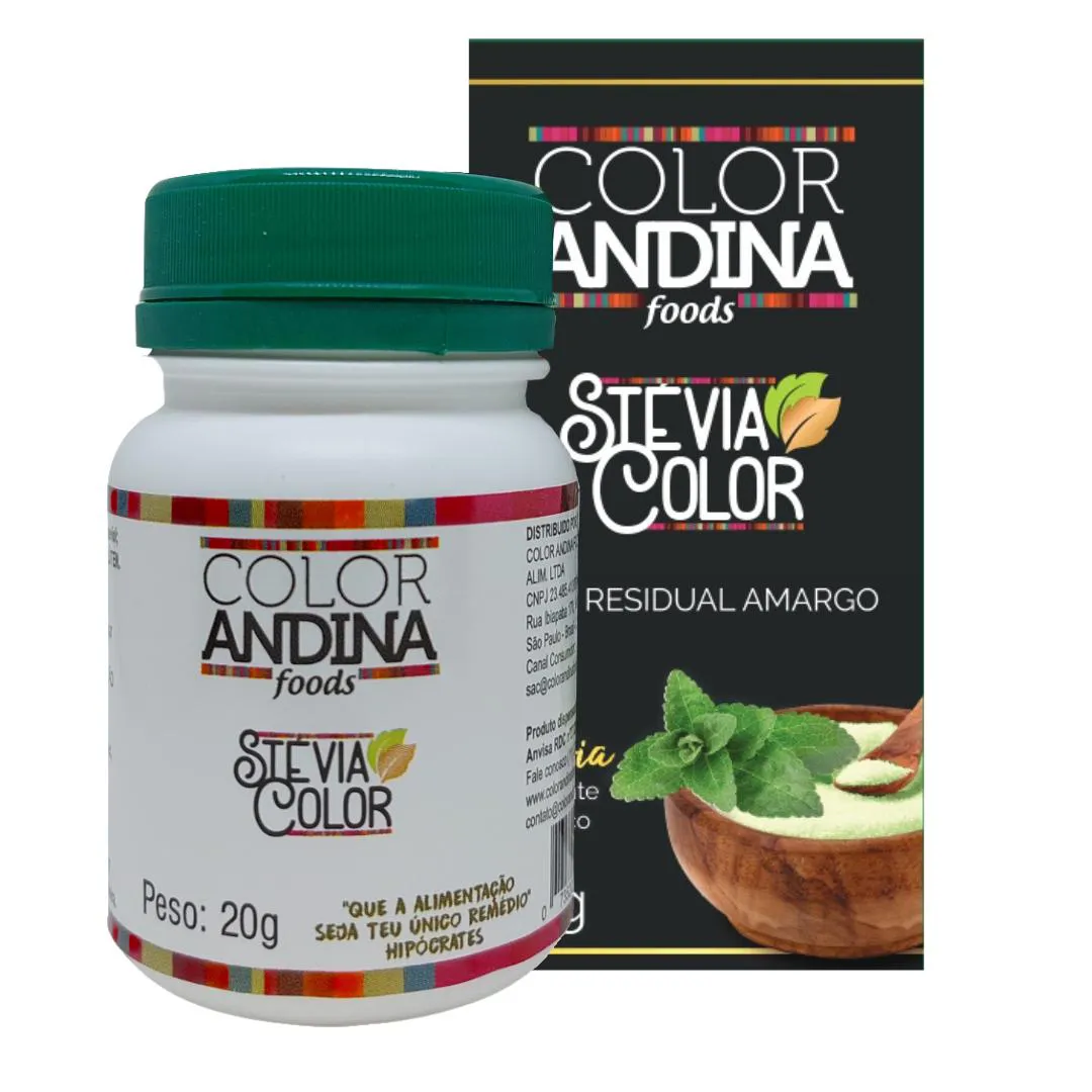 ADOçANTE DIETéTICO STéVIA COLOR ANDINA FOOD, 20G