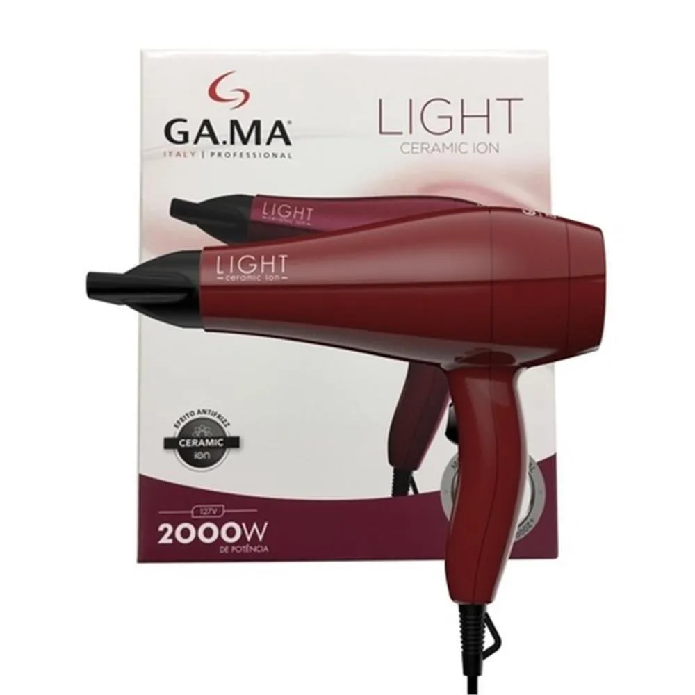 SECADOR DE CABELO GA.MA ITALY LIGHT CERAMIC ION 2000W PROFESSIONAL