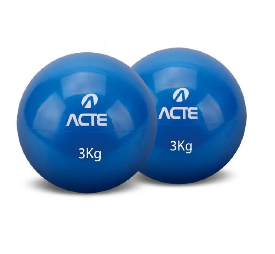 PAR DE BOLAS TONIFICADORAS 3KG ACTE SPORTS Azul