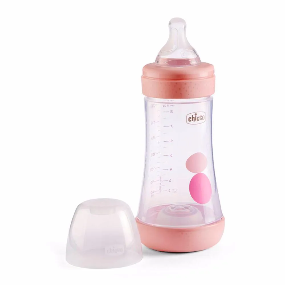 MAMADEIRA PERFECT 5 240ML FLUXO MéDIO CHICCO ROSA