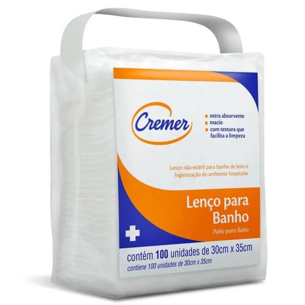 LENçO PARA BANHO - PACOTE 100 UNIDADES - CREMER
