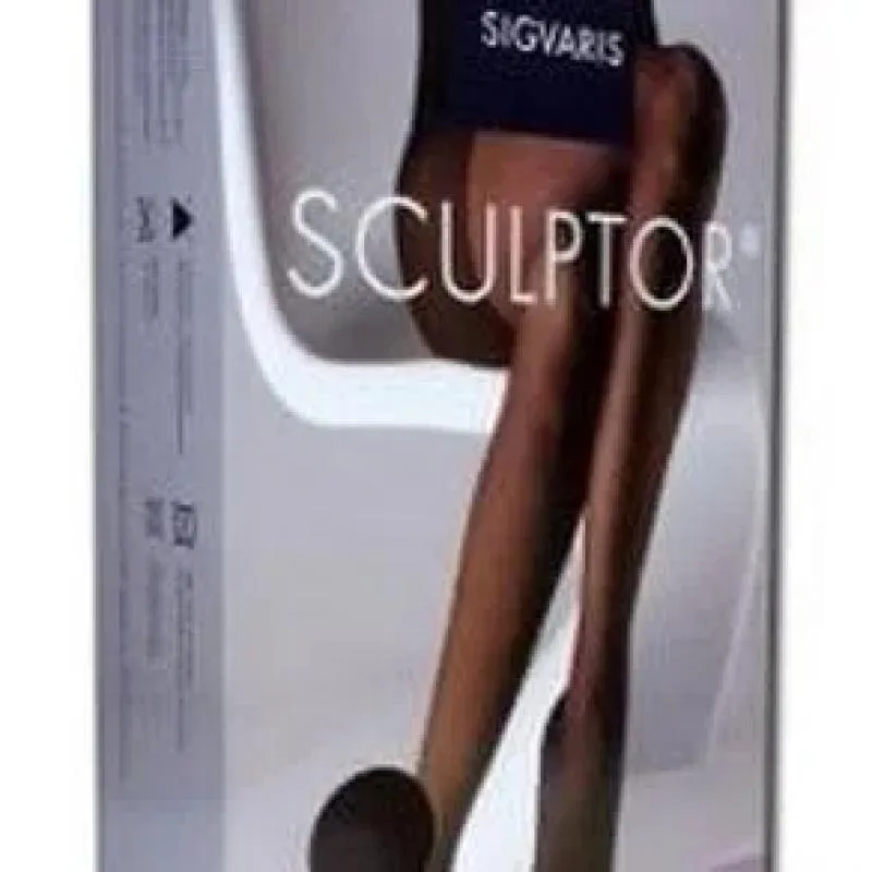 MEIA CALçA ANTICELULITE SCULPTOR - PRETA OPACA - SIGVARIS Curta - Grande