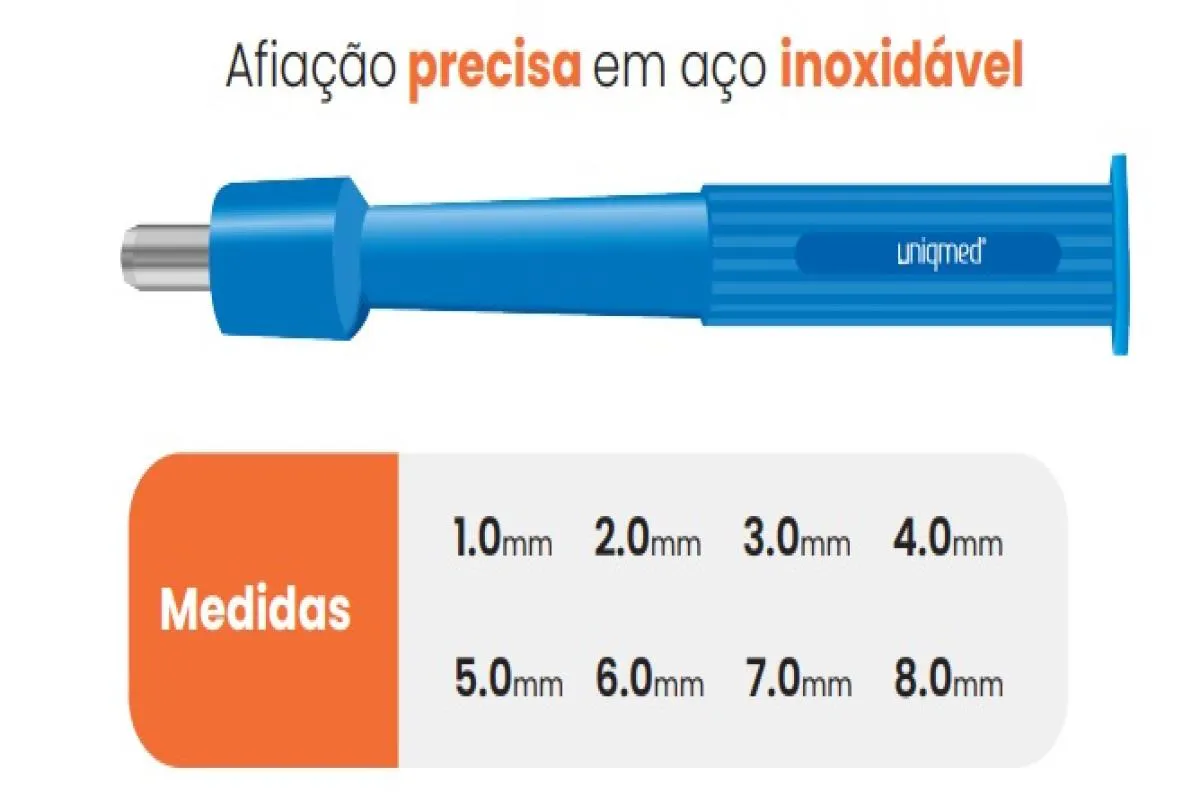 PUNCH DERMATOLOGICO DESCARTAVEL UNIQMED 6MM