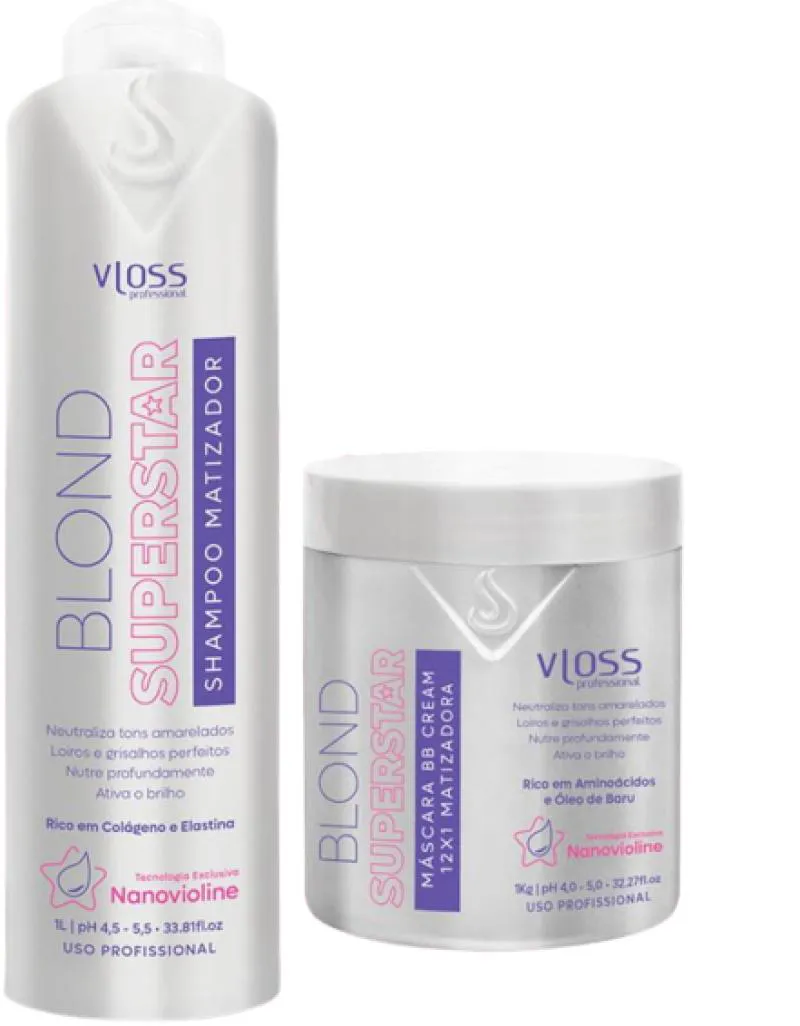 KIT VLOSS BLOND STAR MáSCARA BBCREAM 12X1 + SHAMPOO 2X1L