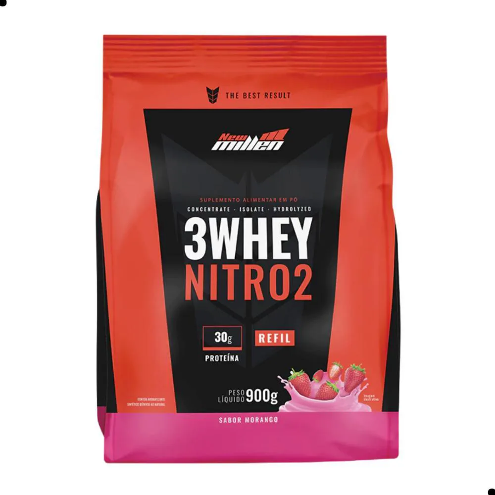 WHEY PROTEIN 3W NITRO 2 POUCH 900G NEW MILLEN