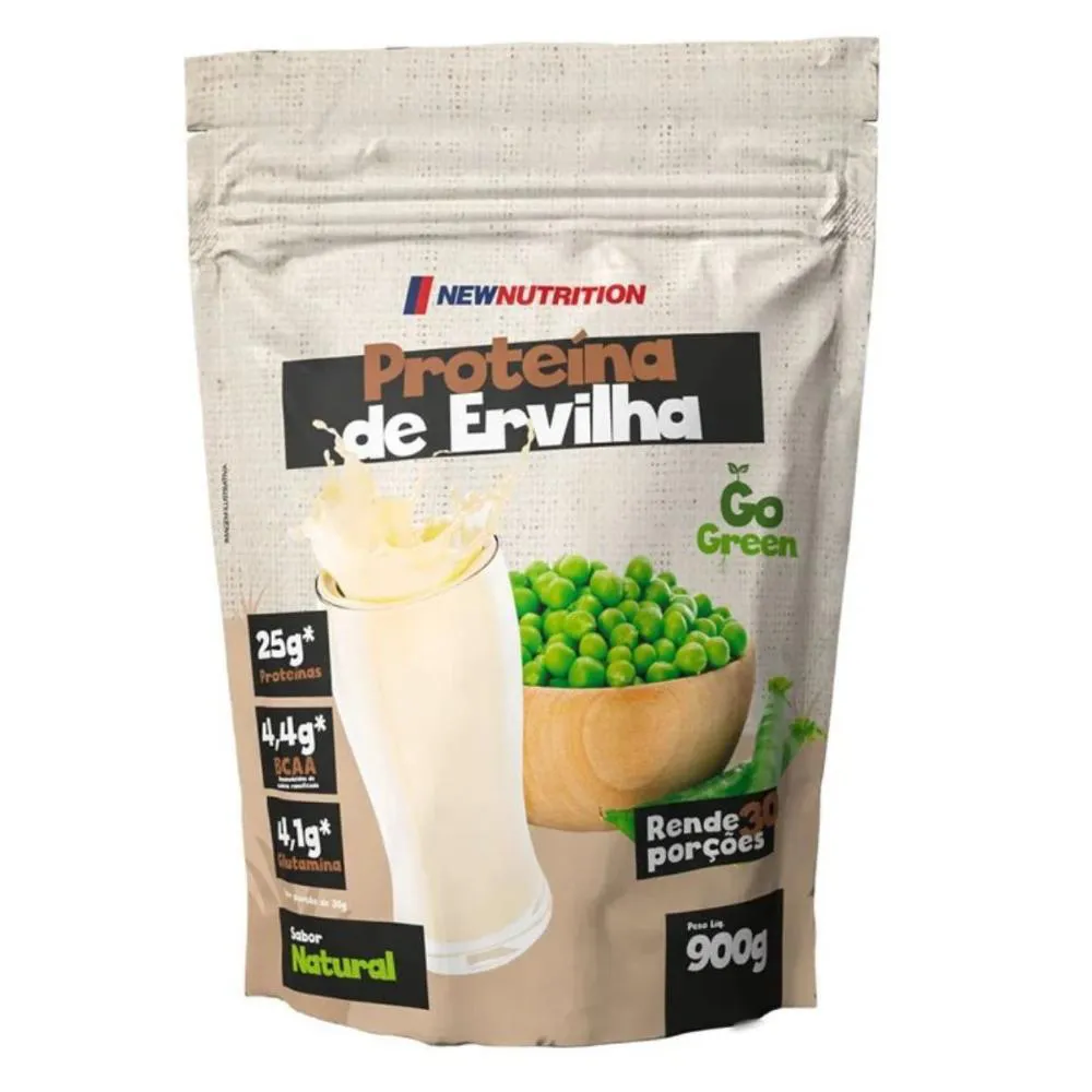 PROTEíNA DE ERVILHA VEGANA ALL NATURAL 900G NEW NUTRITION Baunilha