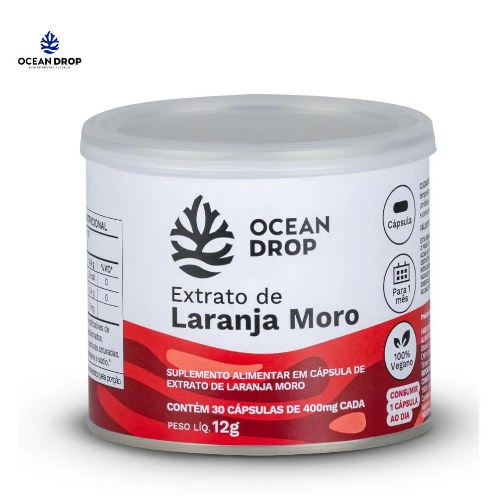 EXTRATO DE LARANJA MORO 500MG 30 CAPSULAS OCEAN DROP Natural