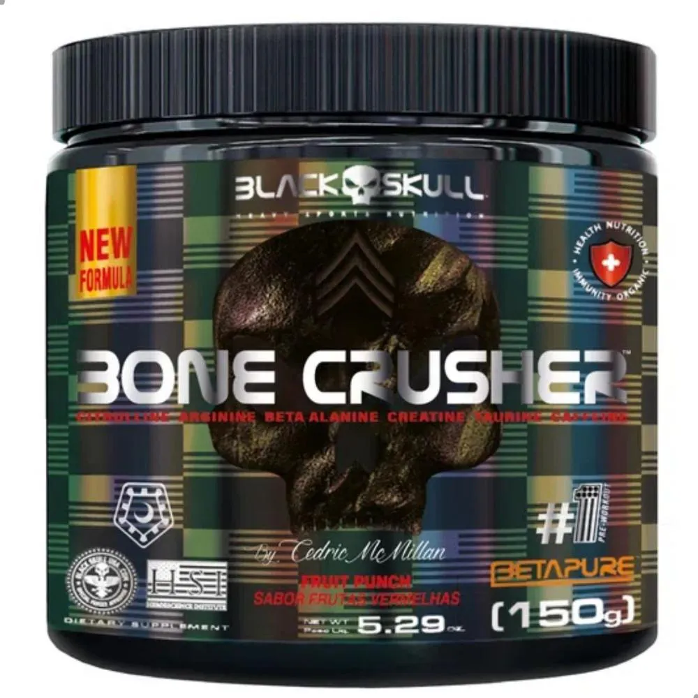 Pré-treino Black Skull Bone Crusher Frutas Vermelhas 150g
