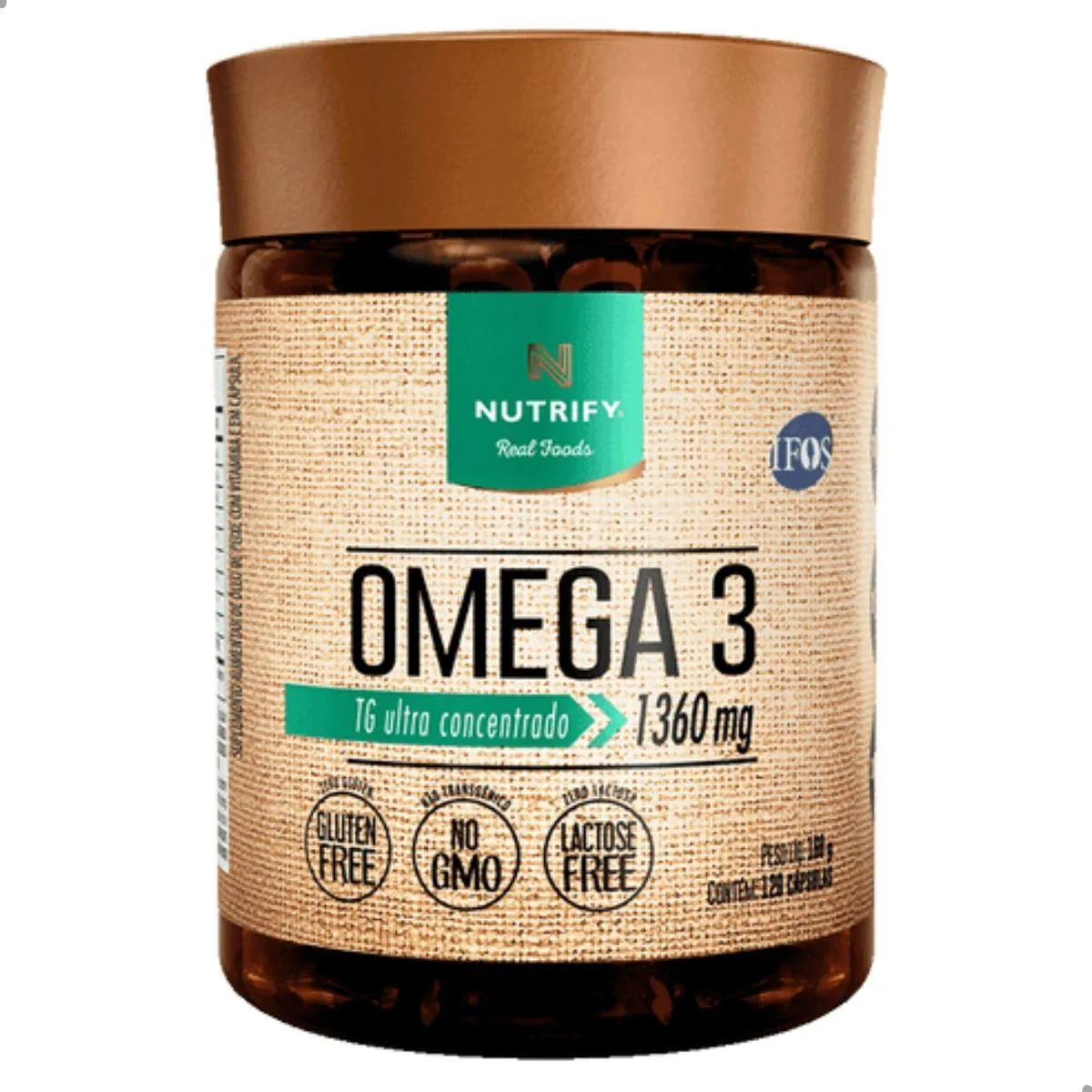 ÔMEGA 3 TG ULTRA CONCENTRADO 1360MG 120 CAPSULAS NUTRIFY SEM Sabor