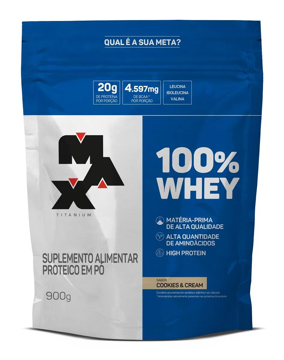 100% WHEY PROTEIN REFIL (900G) - MAXTITANIUM - COOKIES & CREAM