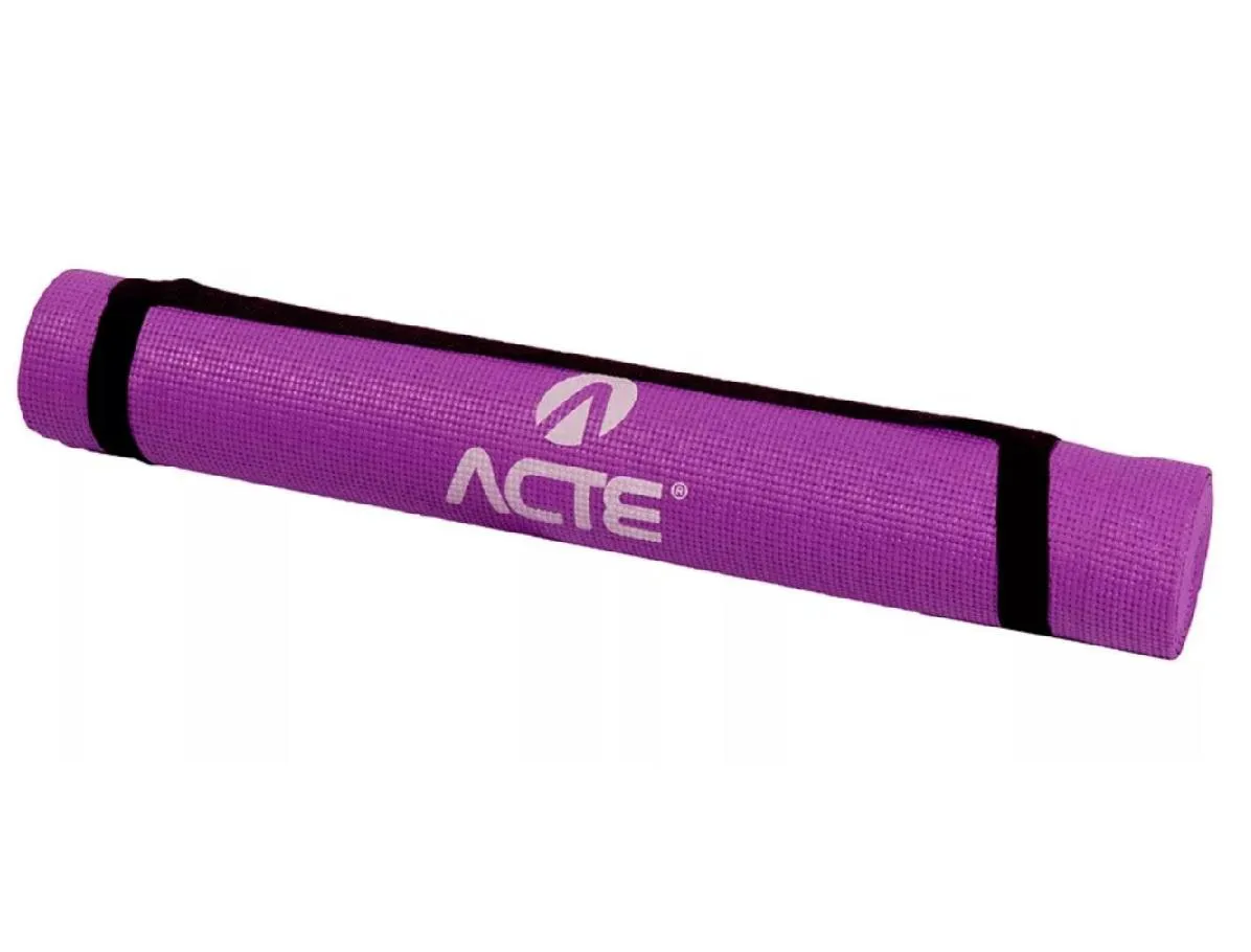 YOGA MAT ANTIDERRAPANTE EM PVC - 0,4CM DE ESPESSURA -1,70M DE COMPRIMENTO - ROXO T10 - ACTE SPORTS