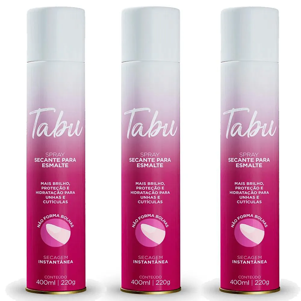KIT SECANTE PARA ESMALTE TABU 400ML C/3 UNIDADES