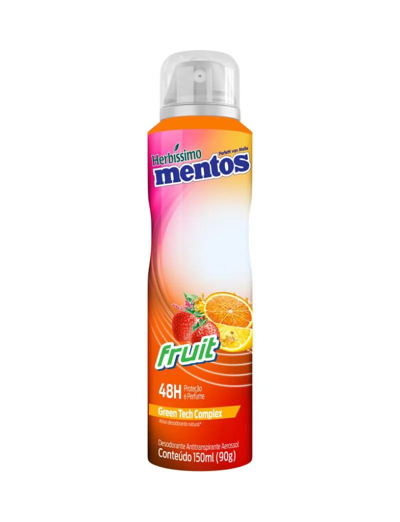 DESODORANTE ANTITRANSPIRANTE AEROSSOL HERBISSIMO MENTOS FRUIT
