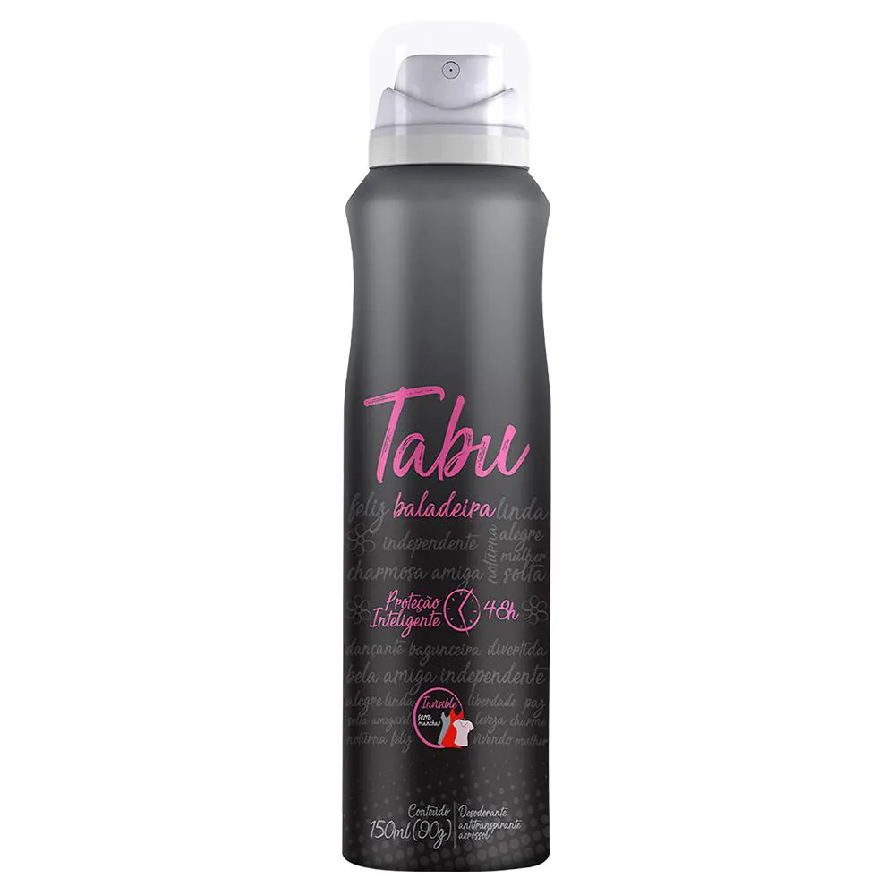 Desodorante Antitranspirante Aerosol Tabu Baladeira Feminino 48h 150ml