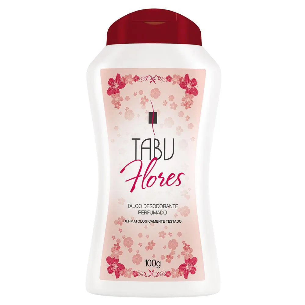 Talco Desodorante Perfumado Tabu Flores Adulto 100g