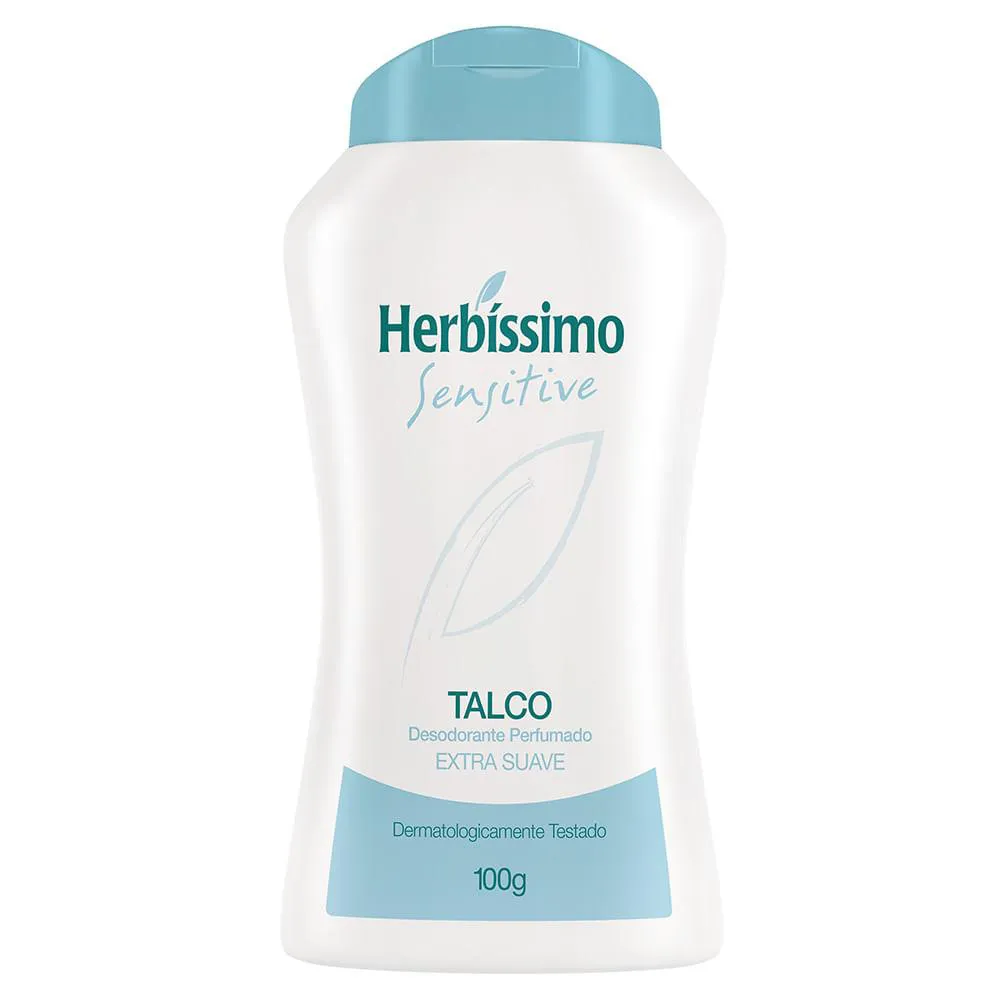 Talco Desodorante Perfumado Herbíssimo Sensitive Extra Suave Adulto 100g