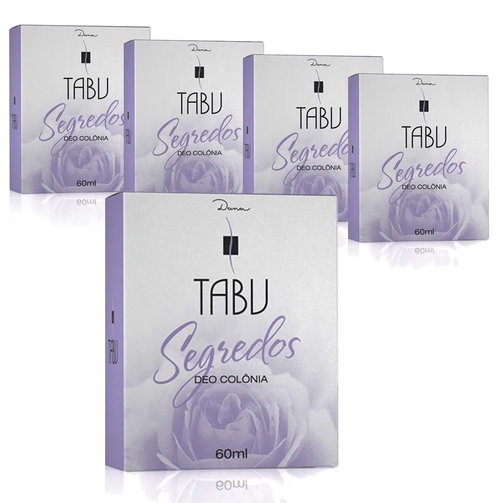 Kit Segredos Tabu Deo Colônia 60ml - Colônia Feminina 5 unidades