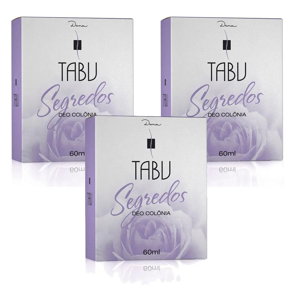 Kit Segredos Tabu Deo Colônia 60ml - Colônia Feminina 3 unidades