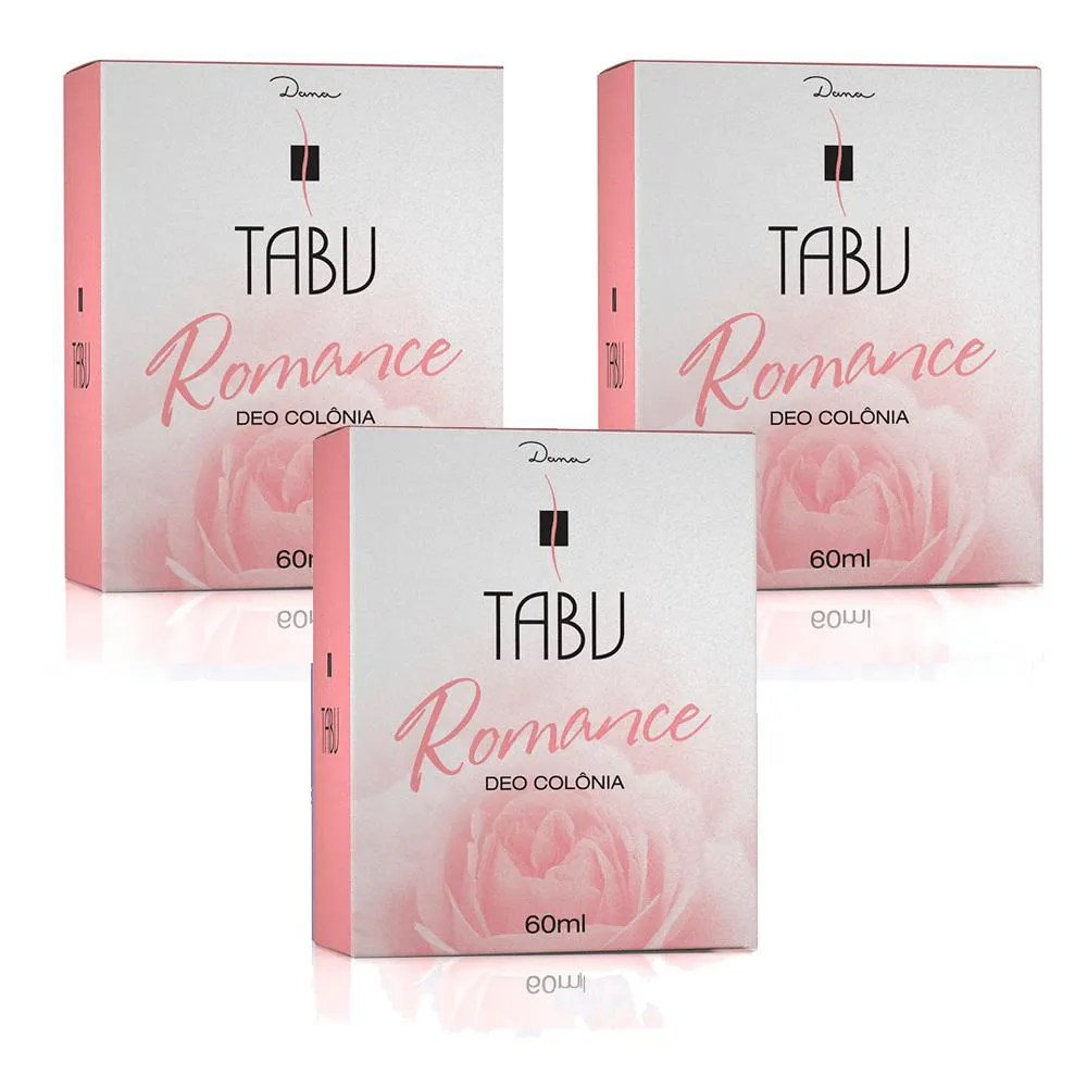Kit Romance Tabu Deo Colônia 60ml - Colônia Feminina 3 unidades