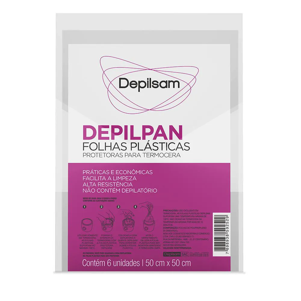 DEPILPAM FOLHAS PLáSTICAS PROTETORAS DEPILSAM PARA TERMOCERA 6FLS