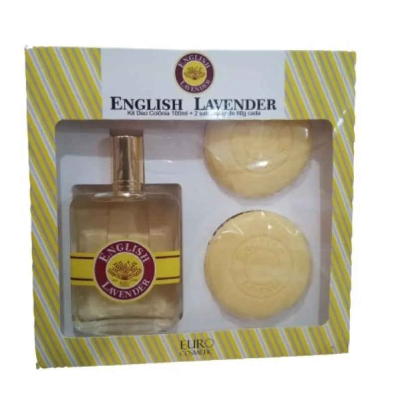 Kit English Lavander Unissex Deo Colônia 100ml + Sabonete em Barra 60g 2 unidades