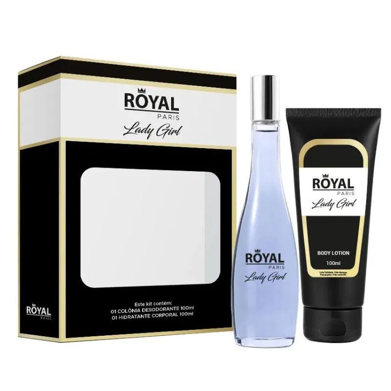 Kit Lady Girl Royal Paris Feminino Deo Colônia 100ml + Hidratante Corporal 100ml