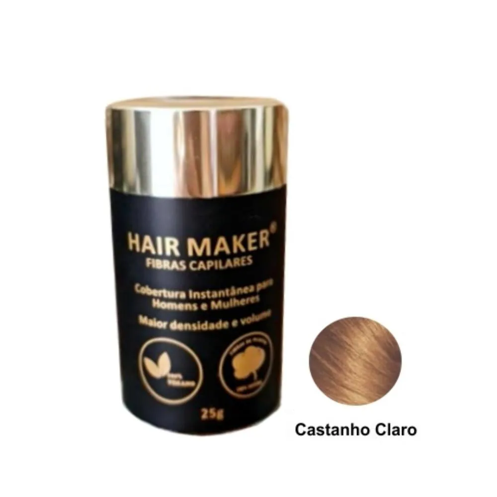 HAIR MAKER FIBRAS CAPILARES CASTANHO CLARO 25G