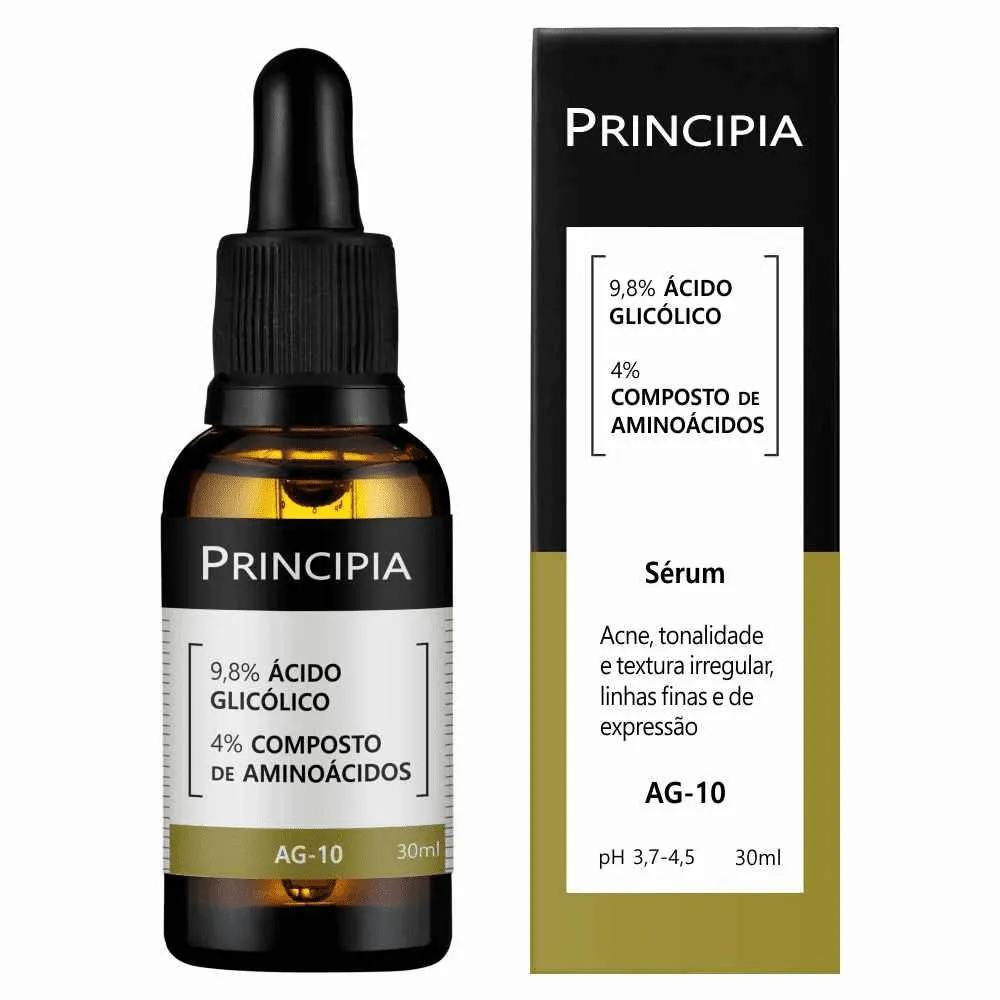 PRINCIPIA SéRUM SKINCARE 9,8% ÁCIDO GLICóLICO + AMINOáCIDOS AG-10 COM 30ML