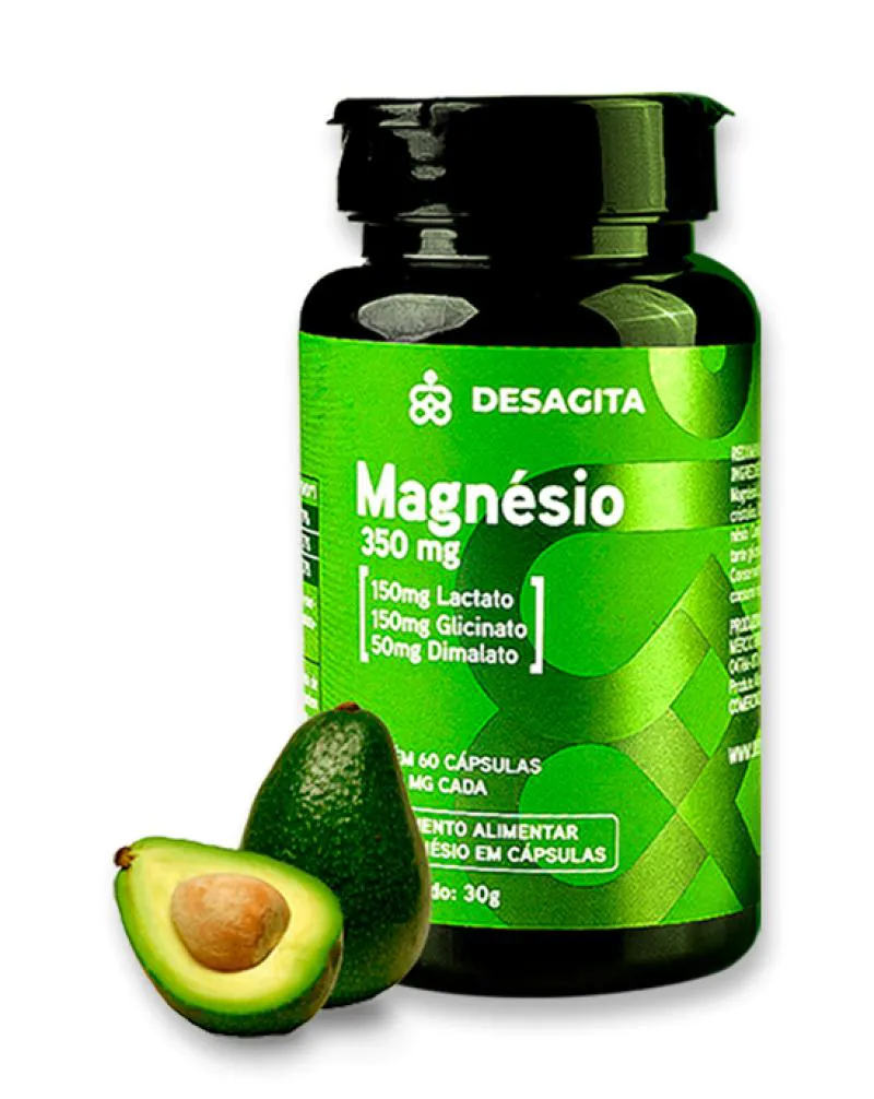 MAGNéSIO GLICINATO + LACTATO + DIMALATO - 60 CáPSULAS - DESAGITA®