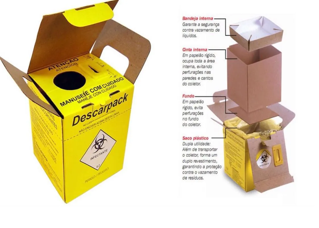 COLETOR PERF CORT 13L AMARELO DESCARPACK CAIXA COM 20 UN