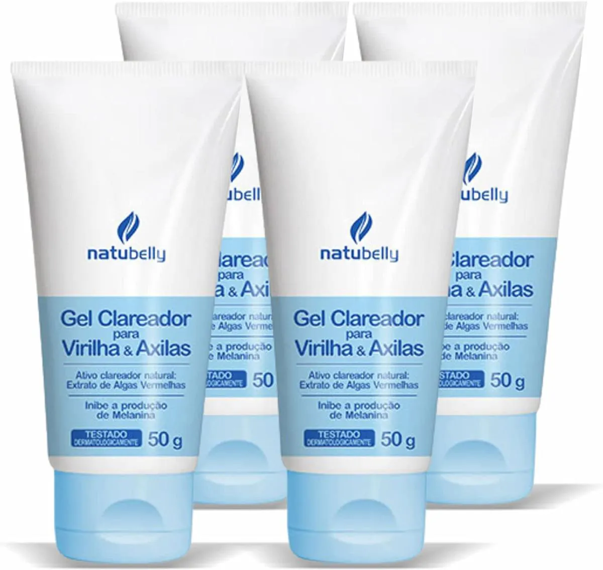 KIT COM 4 - CREME CLAREADOR DE AXILAS E VIRILHA 50G - NATUBELLY