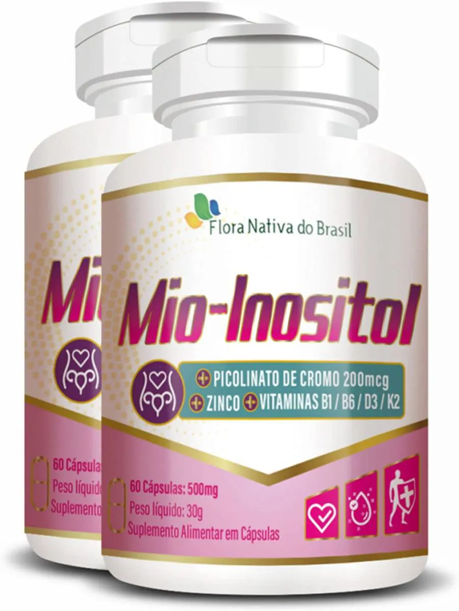 KIT COM 2 MIO-INOSITOL + ASSOCIAÇÕES 500MG 60 CAPS - FNB