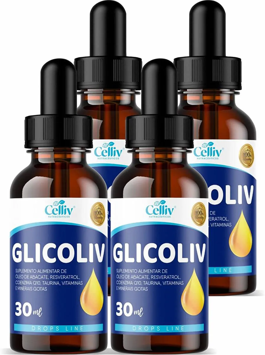 KIT 4 ÓLEO DE ABACATE + Q10 + VITAMINAS GOTAS 30ML GLICOLIV