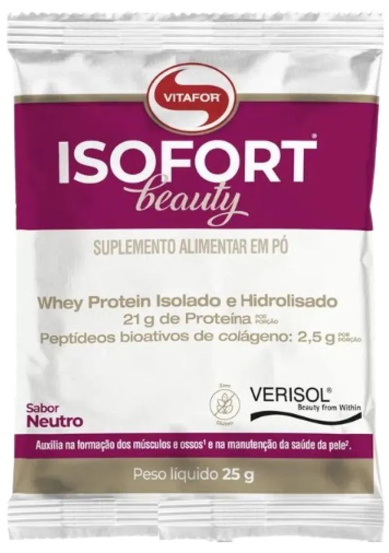 Whey Protein Isolado Vitafor Isofort Beauty Sachê 25g