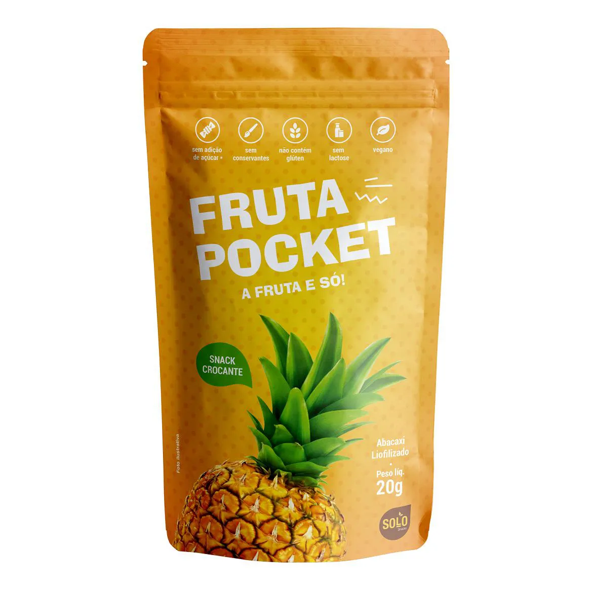 SNACK DE ABACAXI LIOFILIZADA SOLO SNACKS 20G