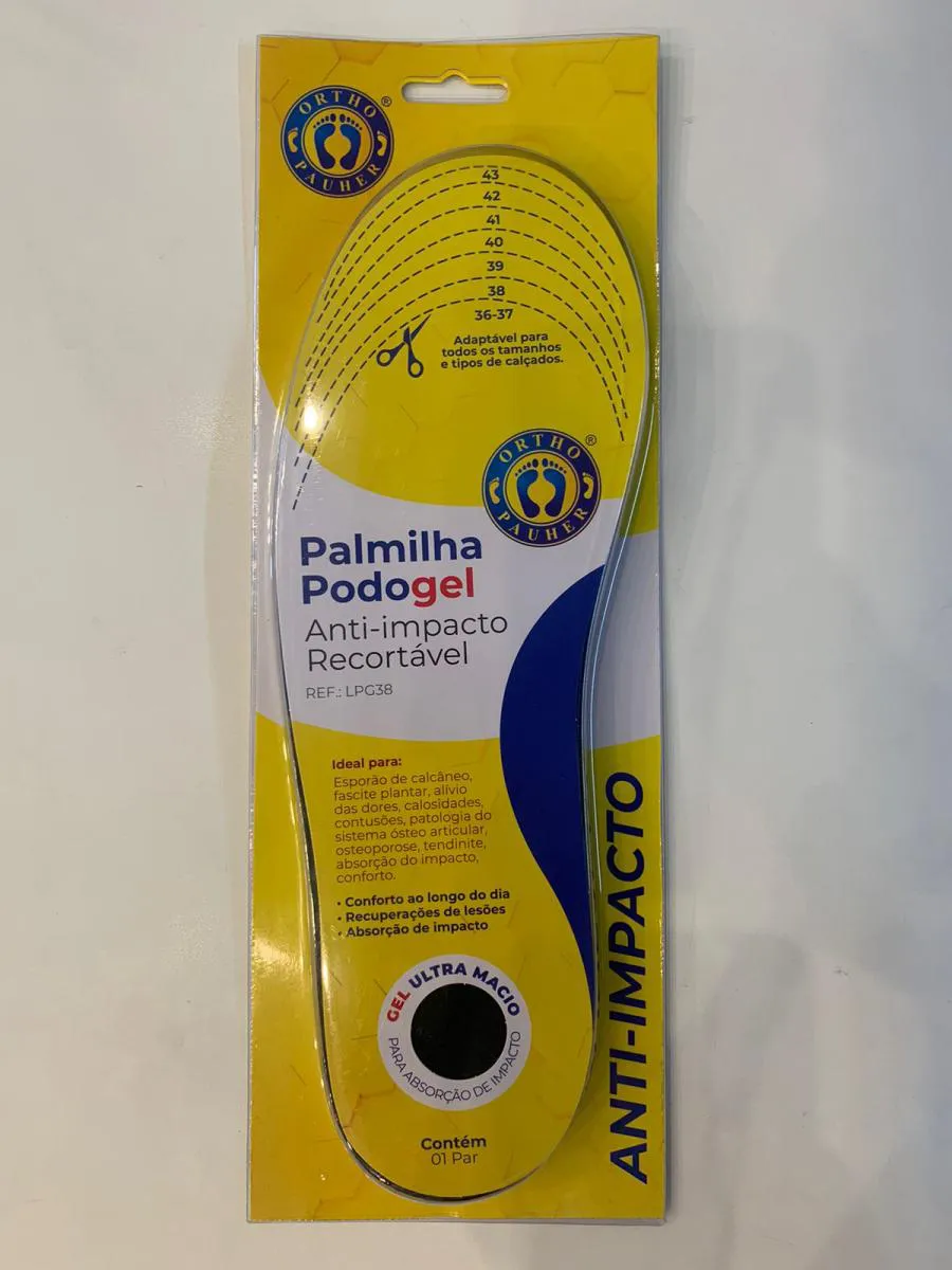 PALMILHA PODOGEL ANTI-IMPACTO RECORTáVEL - ORTHO PAUHER