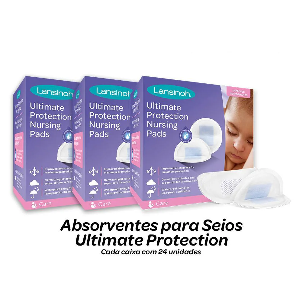 Kit Absorvente para Seios Lansinoh Ultimate Protection 3 caixas de 24 unidades