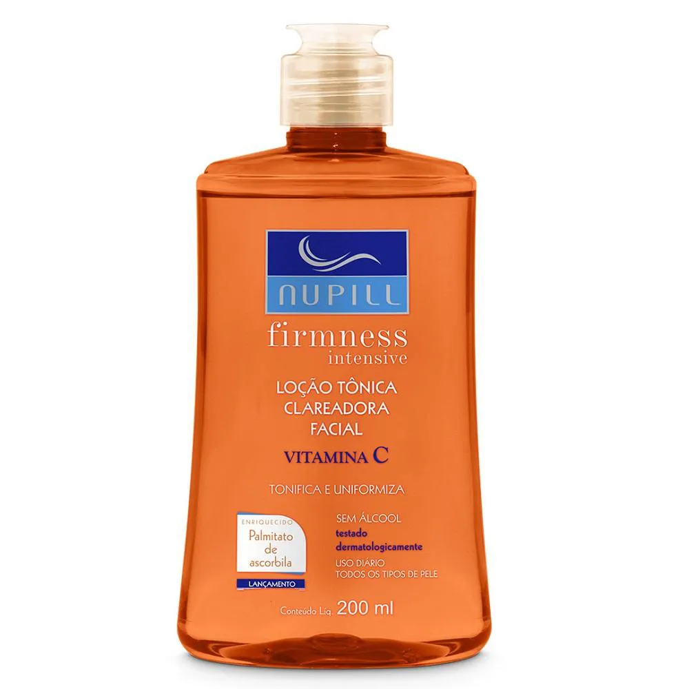 LOçãO TôNICA CLAREADORA FACIAL VITAMINA C NUPILL 200ML