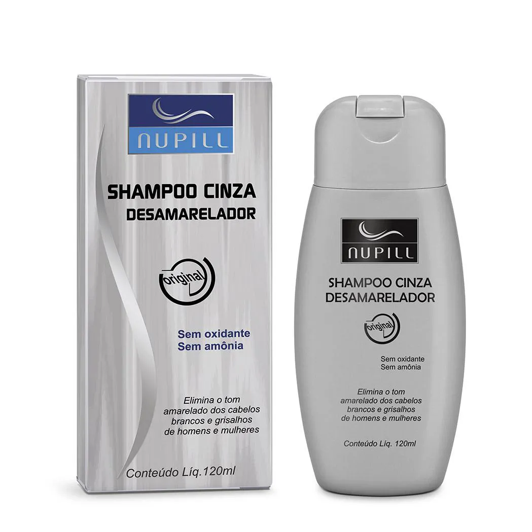 SHAMPOO CINZA DESAMARELADOR NUPILL PARA CABELOS GRISALHOS 120ML