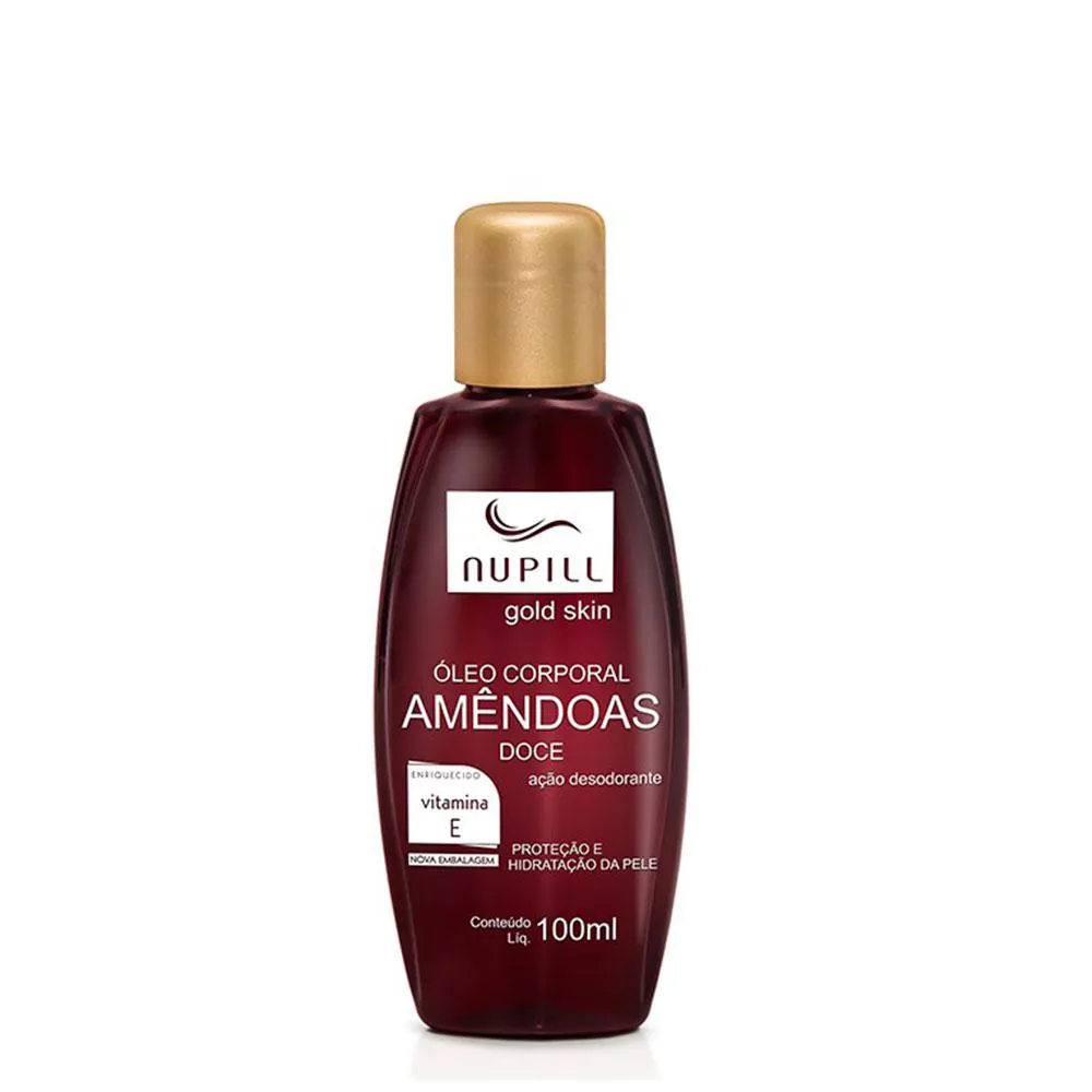 ÓLEO CORPORAL DE AMêNDOAS COM VITAMINA E NUPILL 100ML