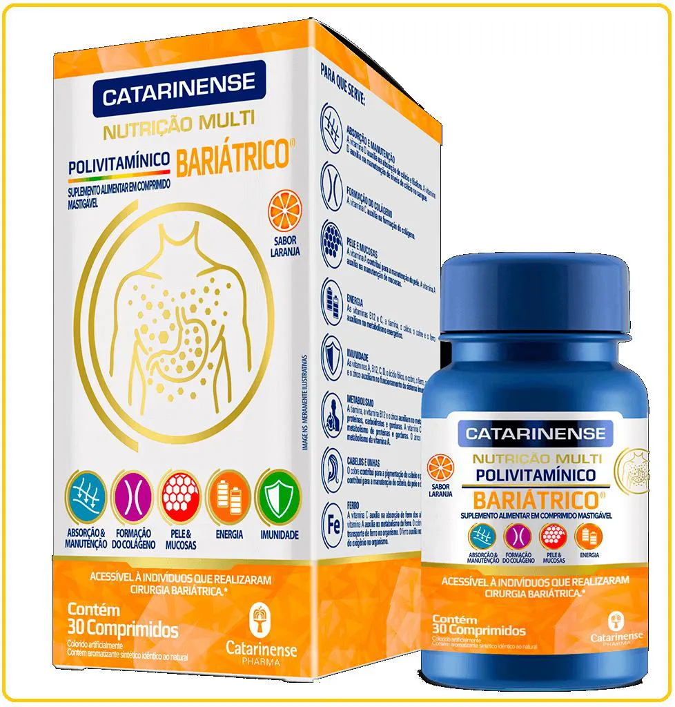 NUTRIçãO MULTI POLIVITAMíNICO BARIáTRICO 30 CPS - CATARINENSE