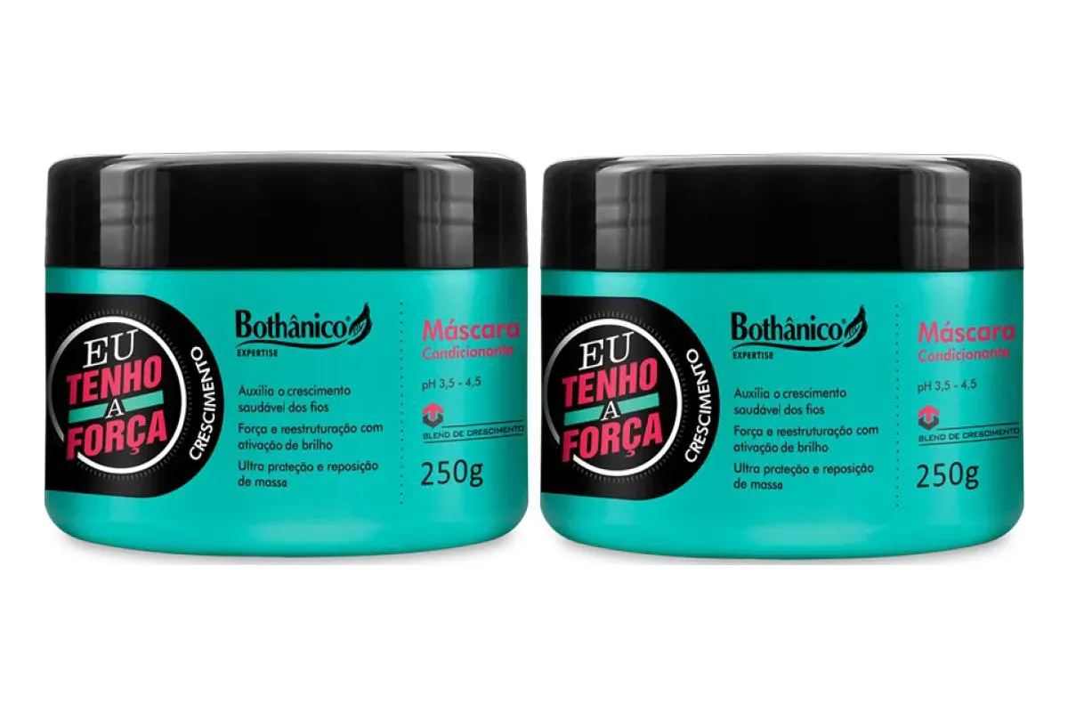 KIT COM 2 MáSCARAS 250G EU TENHO A FORçA - BOTHâNICO HAIR