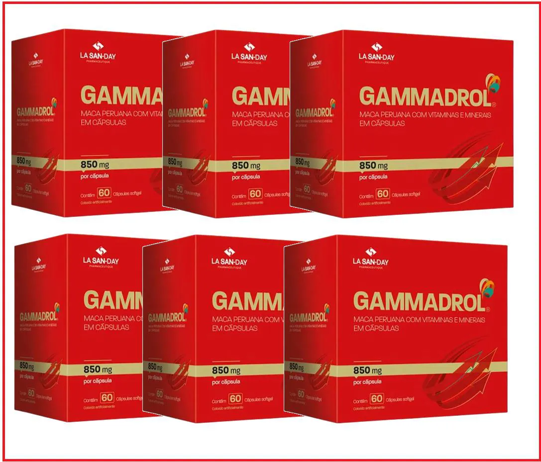 KIT 6 CAIXAS DE GAMMADROL MACA PERUANA 60CPS - LA SAN DAY