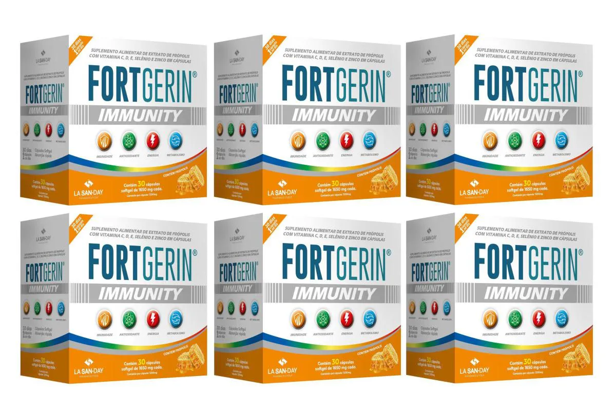 KIT 6 VITAMINA FORT GERIN IMMUNITY COM 30CPS - LA SAN DAY