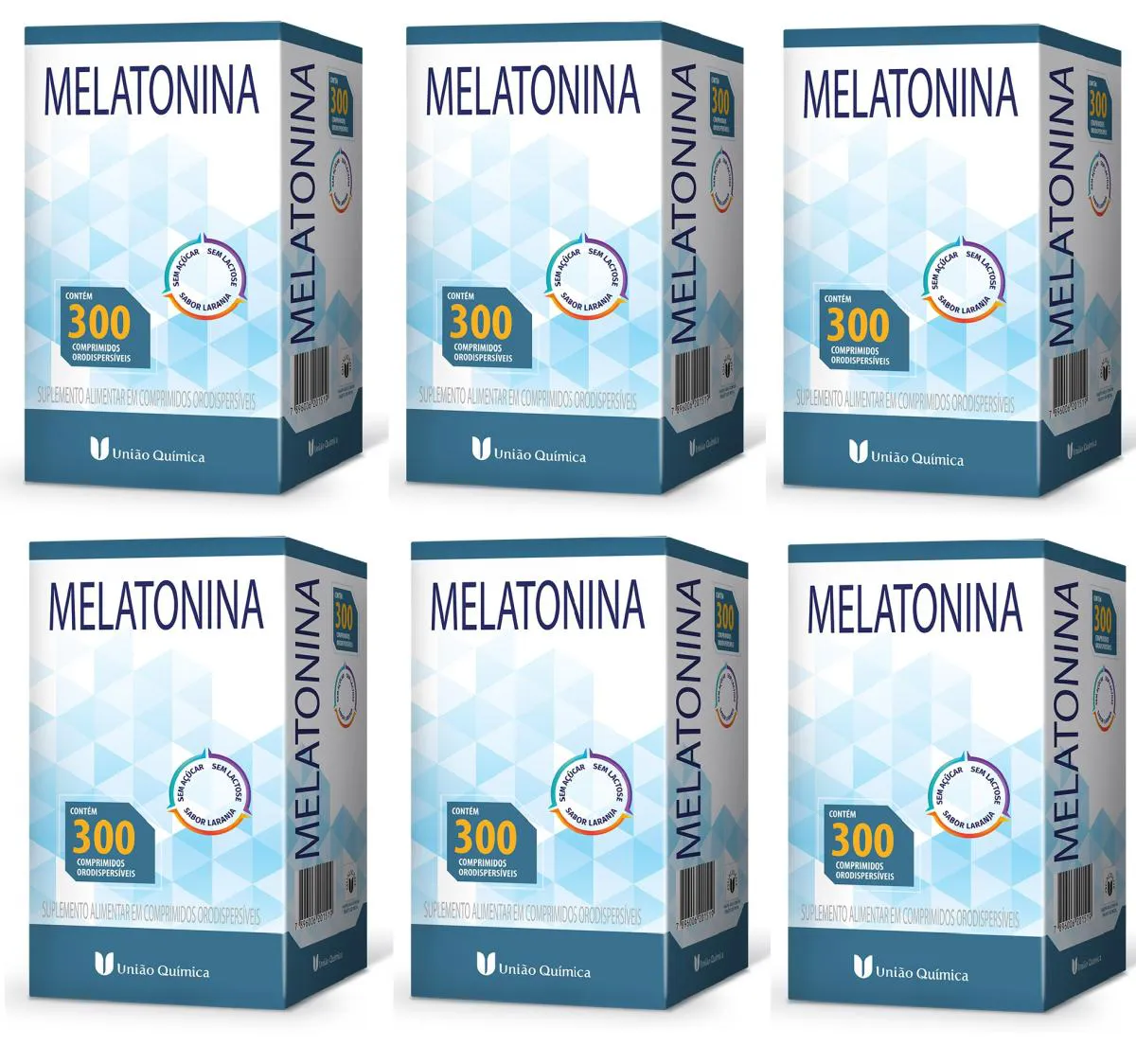 KIT 6 SUPLEMENTO ALIMENTAR MELATONINA 300 CPS- UNIãO QUIMICA