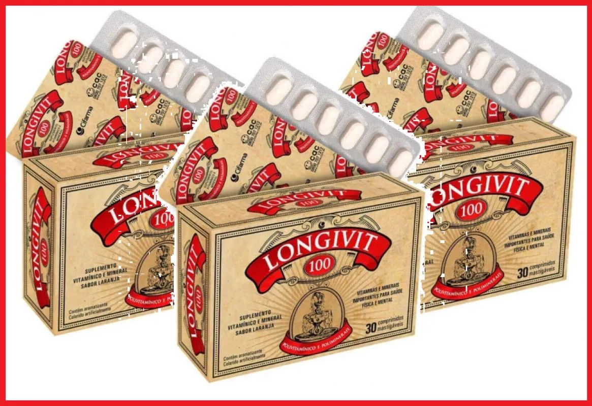 KIT 3 LONGIVIT 100 SUPLEMENTO POLIVITAMíNICO 30CPS - CIFARMA