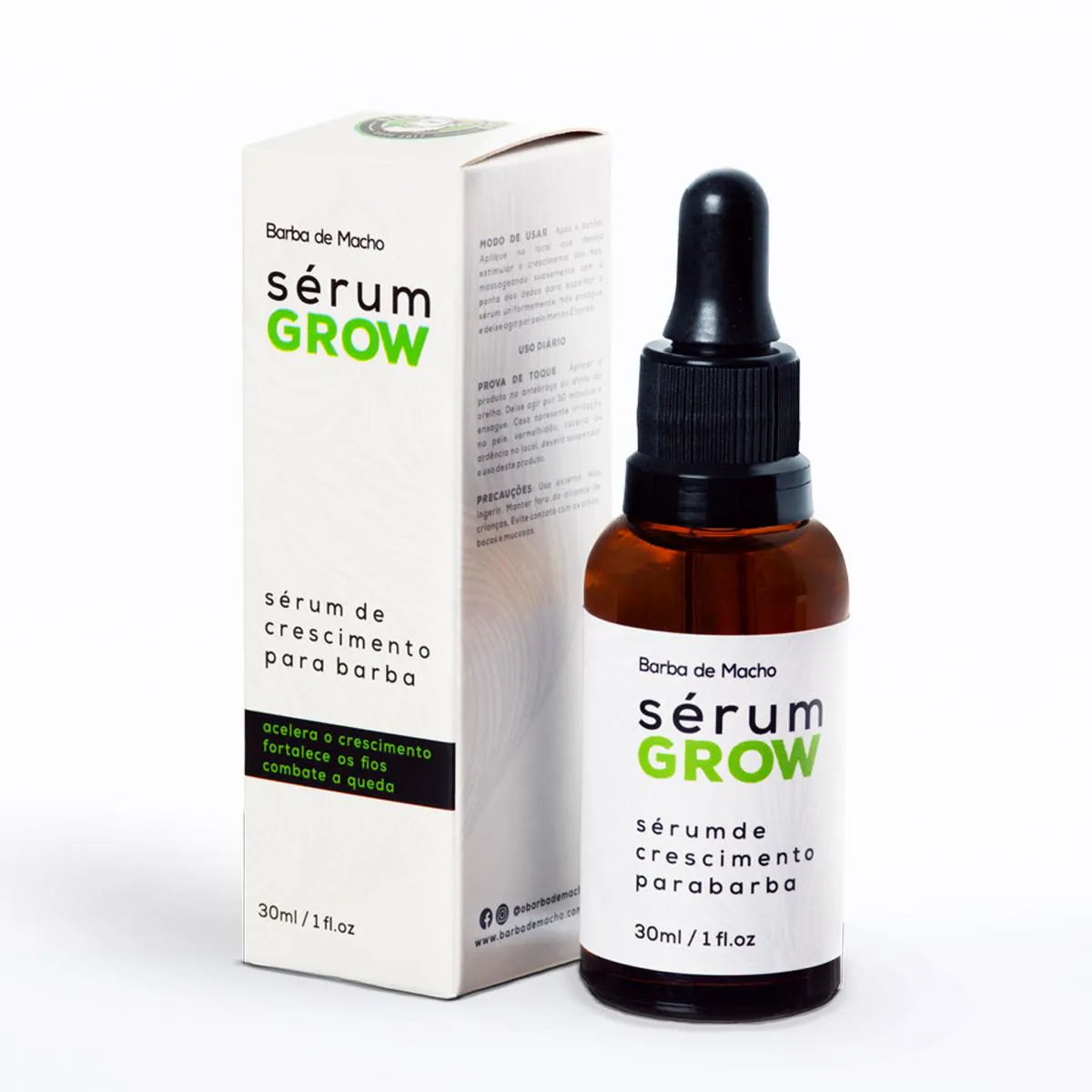 SéRUM GROW PRODUTO PARA CRESCER BARBA 30ML - BARBA DE MACHO