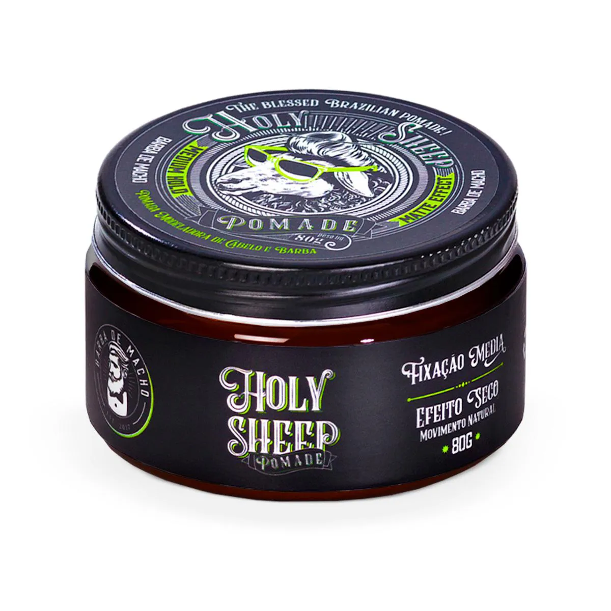 POMADA BARBA E BIGODE CERA MODELA DEFINI HOLY SHEEP 80G