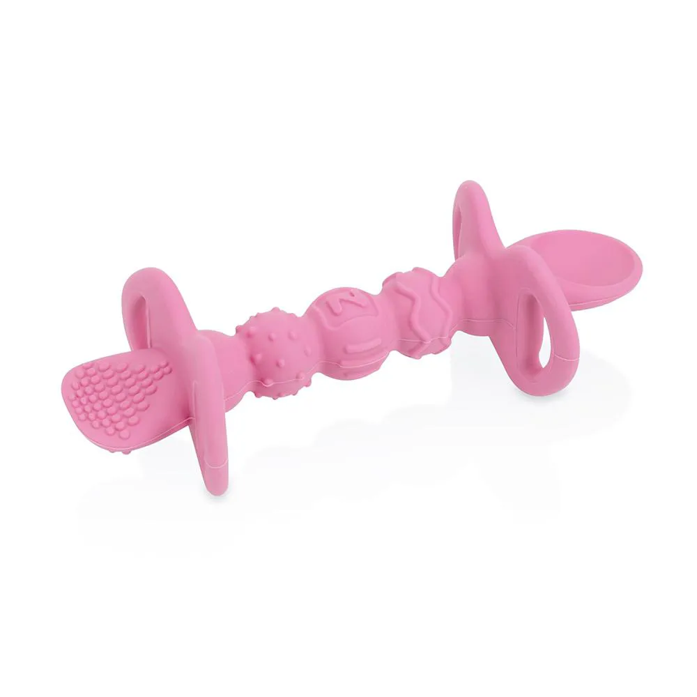 COLHER DE SILICONE COM TRAVAS DE SEGURANçA ROSA