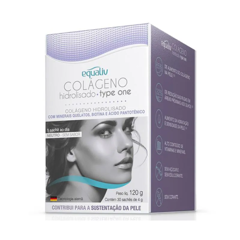 COLAGENO HIDROLISADO EQUALIV SEM SABOR 30 SACHES 4G CADA